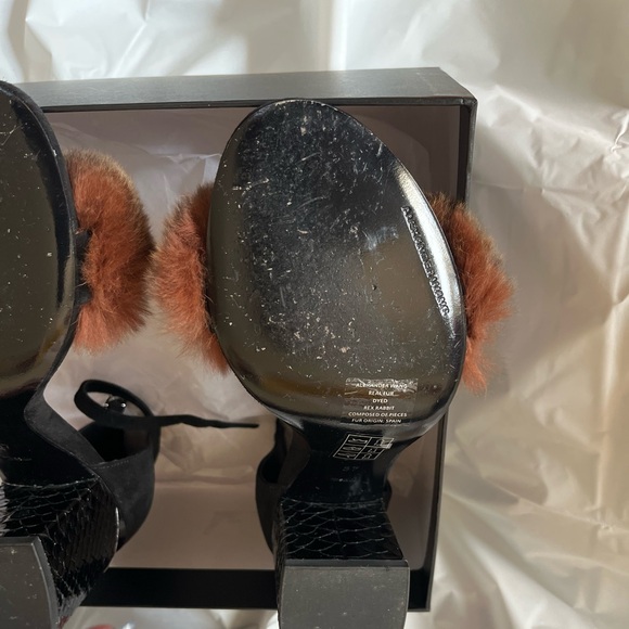 Alexander Wang Abby Brown Fur/Black Snake Emboss - Picture 4 of 7